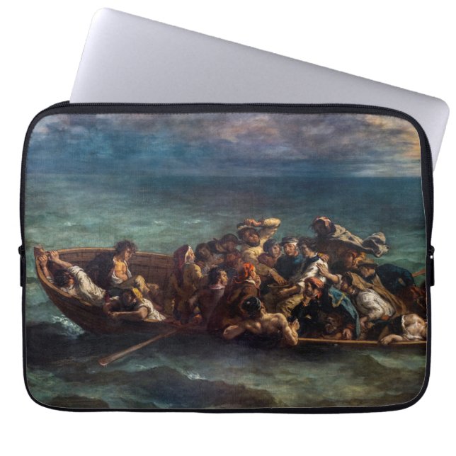 Eugene Delacroix - De schipbreuk van Don Juan Laptop Sleeve (Voorkant)