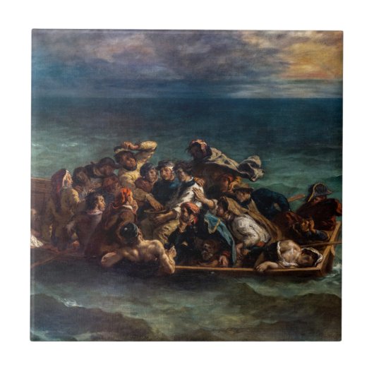 Eugene Delacroix - De schipbreuk van Don Juan Tegeltje (Voorkant)