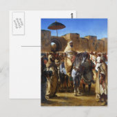 Eugene Delacroix- De sultan van Marokko vertrekt Briefkaart (Voorkant / Achterkant)