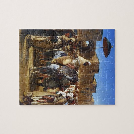 Eugene Delacroix- De sultan van Marokko vertrekt Legpuzzel (Horizontaal)