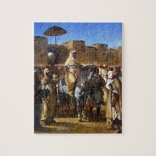 Eugene Delacroix- De sultan van Marokko vertrekt Legpuzzel (Verticaal)