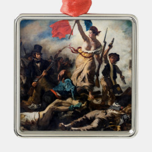 Eugene Delacroix - De Vrijheid Leidt het Volk Metalen Ornament