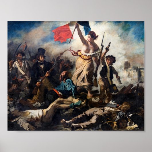 Eugene Delacroix - De Vrijheid Leidt het Volk Poster (Voorkant)