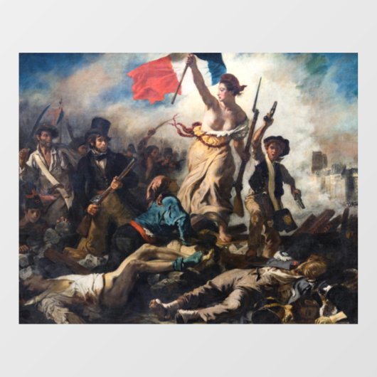 Eugene Delacroix - De Vrijheid Leidt het Volk Raamsticker (Vel)