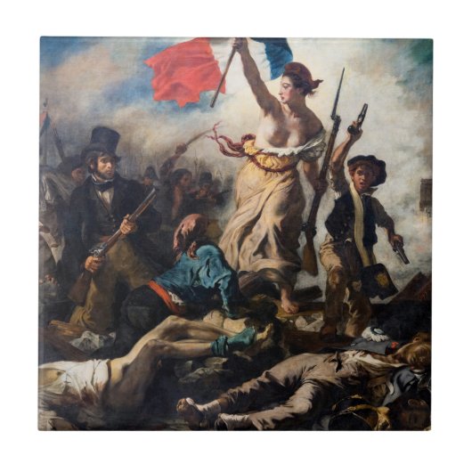 Eugene Delacroix - De Vrijheid Leidt het Volk Tegeltje (Voorkant)