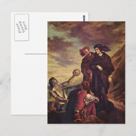 Eugene Delacroix-Hamlet & Horatio op het kerkhof Briefkaart (Voorkant / Achterkant)