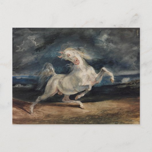 Eugene Delacroix - Horse Frighed by Lightning Briefkaart (Voorkant)