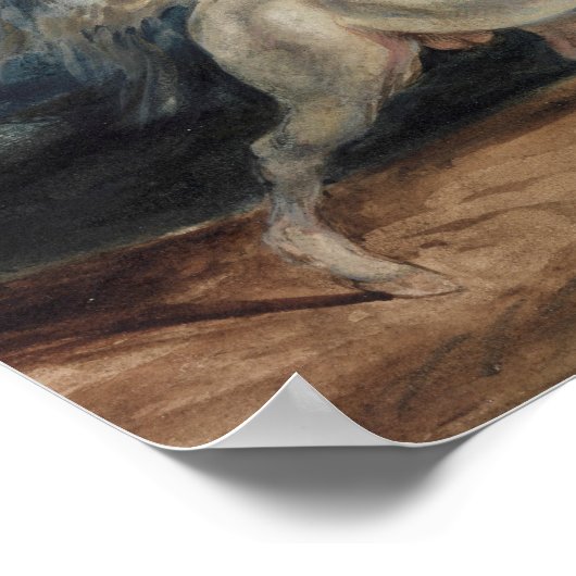 Eugene Delacroix - Horse Frighed by Lightning Poster (Hoek)