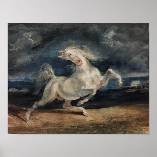 Eugene Delacroix - Horse Frighed by Lightning Poster (Voorkant)