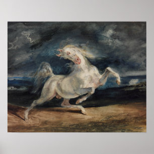 Eugene Delacroix - Horse Frighed by Lightning Poster