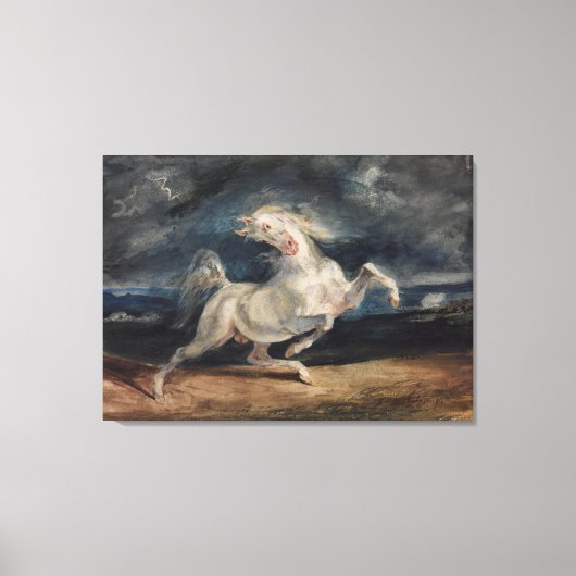 Eugene Delacroix Horse Gevoelig voor bliksem Canvas Afdruk (Voorkant)