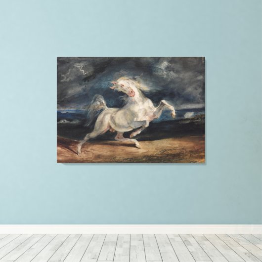 Eugene Delacroix Horse Gevoelig voor bliksem Canvas Afdruk (Insitu (Houten vloer))