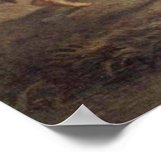 Eugene Delacroix - Jacob worstling met engel Poster (Hoek)