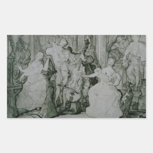 Eugene Delacroix - Le Roy Rene Rechthoekige Sticker (Voorkant)