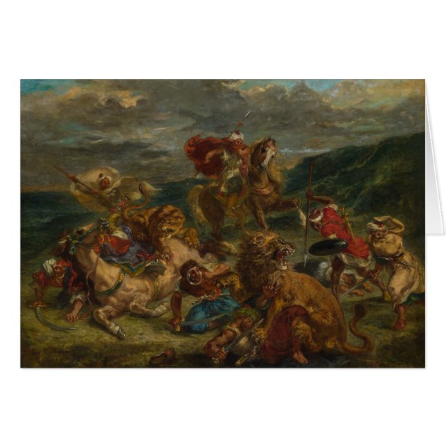 Eugene Delacroix - Lion Hunt (Voorkant Horizontaal)
