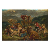 Eugene Delacroix - Lion Hunt Foto Afdruk (Voorkant)
