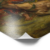 Eugene Delacroix - Lion Hunt Foto Afdruk (Hoek)