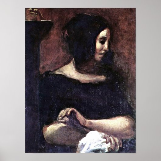 Eugene Delacroix - Portret van George Sand Poster (Voorkant)