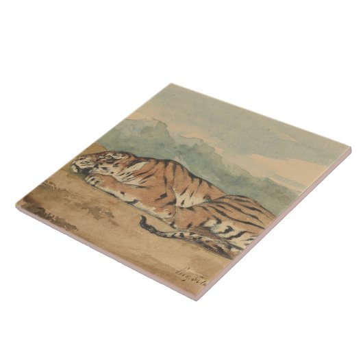 Eugene Delacroix - Royal Tiger Tegeltje (Zijkant)