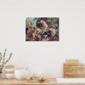 Eugène Delacroix The Lion Hunt Poster (Keuken)