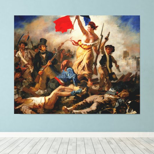 EUGENE DELACROIX Vrijheid Leading the People 1830  Canvas Afdruk (Insitu (Houten vloer))