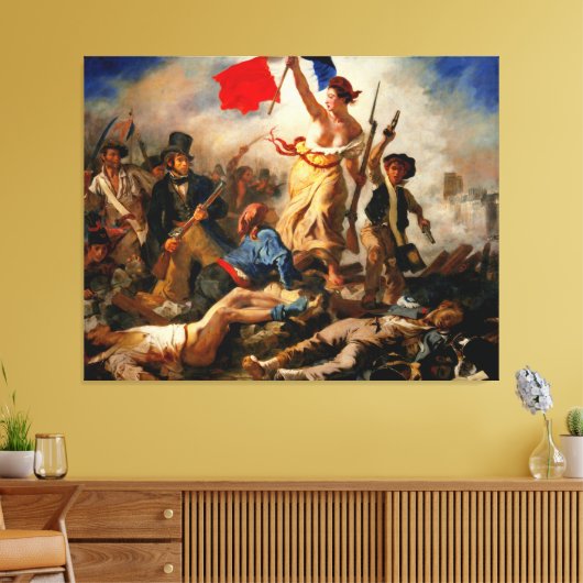 EUGENE DELACROIX Vrijheid Leading the People 1830  Canvas Afdruk (Insitu (Woonkamer))