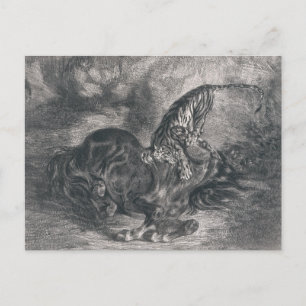 Eugene Delacroix - Wilde paarden gekapt door een t Briefkaart