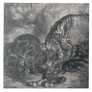 Eugene Delacroix - Wilde paarden gekapt door een t Tegeltje