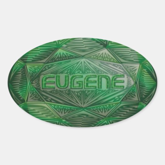 Eugene Emerald Ovale Sticker (Voorkant)