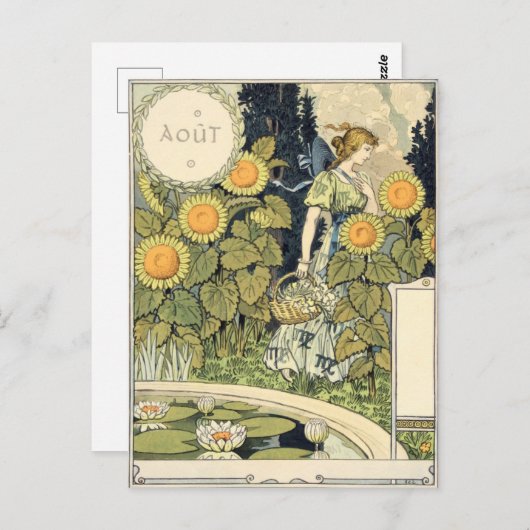 Eugène Grasset août Briefkaart (Voorkant / Achterkant)