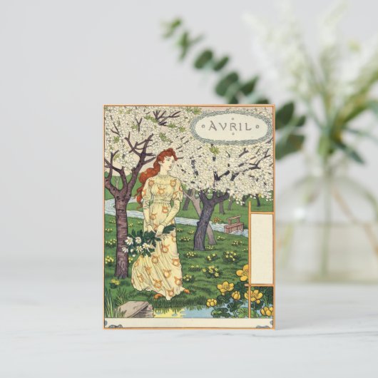 Eugène Grasset avril Briefkaart (Staand voorkant)