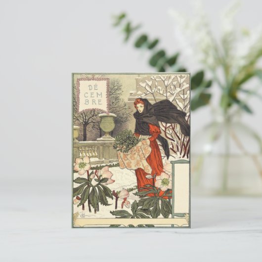 Eugène Grasset décembre Briefkaart (Staand voorkant)