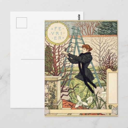 Eugène Grasset février Briefkaart (Voorkant / Achterkant)