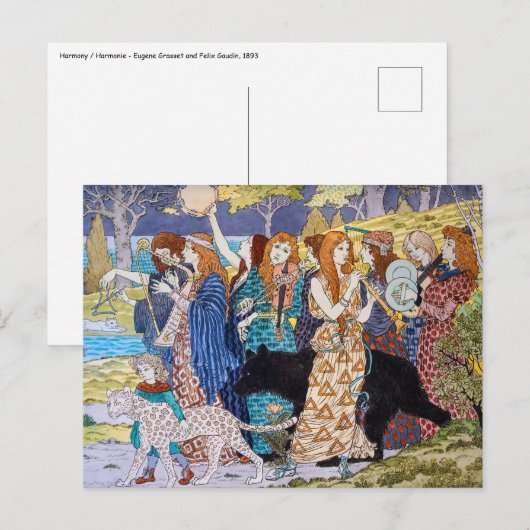 Eugene Grasset - Harmonie decoratief paneel Briefkaart (Voorkant / Achterkant)