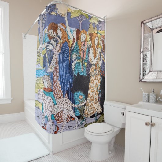 Eugene Grasset - Harmonie decoratief paneel Douchegordijn (In situ)