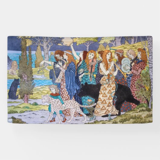 Eugene Grasset - Harmonie decoratief paneel Spandoek (Horizontaal)