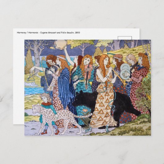 Eugene Grasset - Harmonieus decoratief paneel Briefkaart (Voorkant / Achterkant)