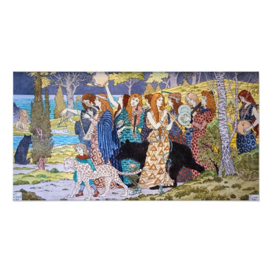 Eugene Grasset - Harmonieus decoratief paneel Foto Afdruk (Voorkant)