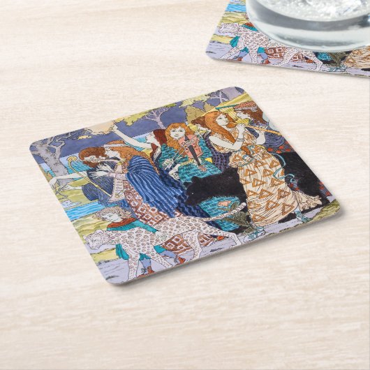 Eugene Grasset - Harmony Decorative Panel Kartonnen Onderzetters (Schuin)