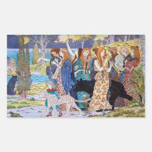 Eugene Grasset - Harmony Decorative Panel Rechthoekige Sticker