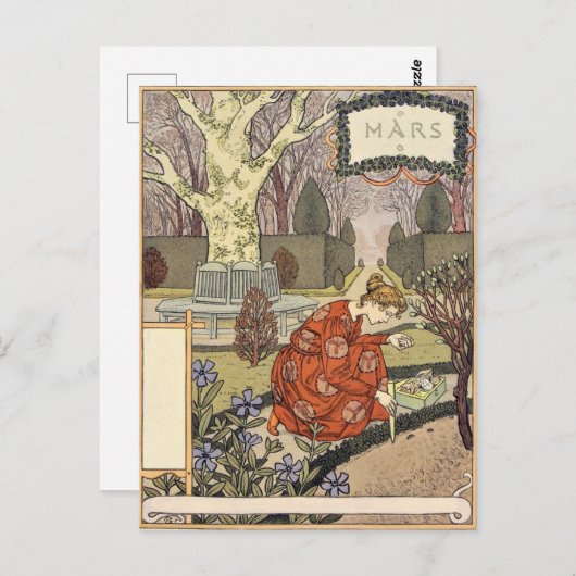 Eugène Grasset mars Briefkaart (Voorkant / Achterkant)