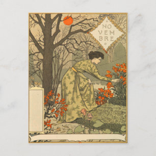 Eugène Grasset november Briefkaart