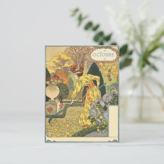 Eugène Grasset octobre Briefkaart (Staand voorkant)