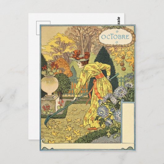 Eugène Grasset octobre Briefkaart (Voorkant / Achterkant)