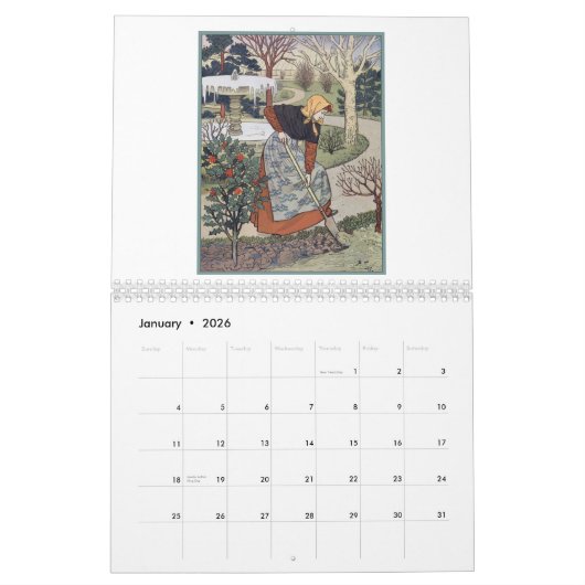 Eugene Grasset's The Fair Gardener Kalender (Jan 2026)