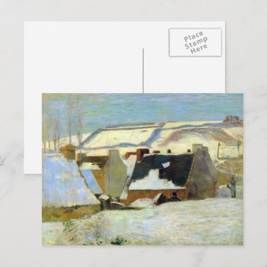 Eugène Henri Paul Gauguin - Breton Village in Snow Briefkaart (Voorkant / Achterkant)