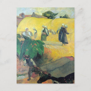 Eugène Henri Paul Gauguin - Harvest in Bretagne Briefkaart
