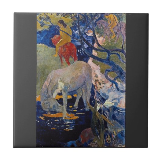 Eugène Henri Paul Gauguin - Het witte paard Tegeltje (Voorkant)