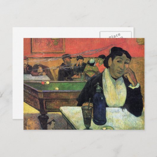 Eugène Henri Paul Gauguin - Madame Ginoux in Cafe Briefkaart (Voorkant / Achterkant)