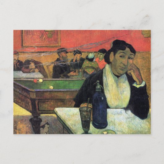 Eugène Henri Paul Gauguin - Madame Ginoux in Cafe Briefkaart (Voorkant)